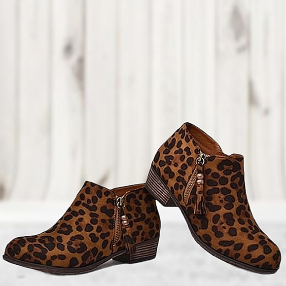 Mata Leopard Ankle Booties - Picture 1 of 11